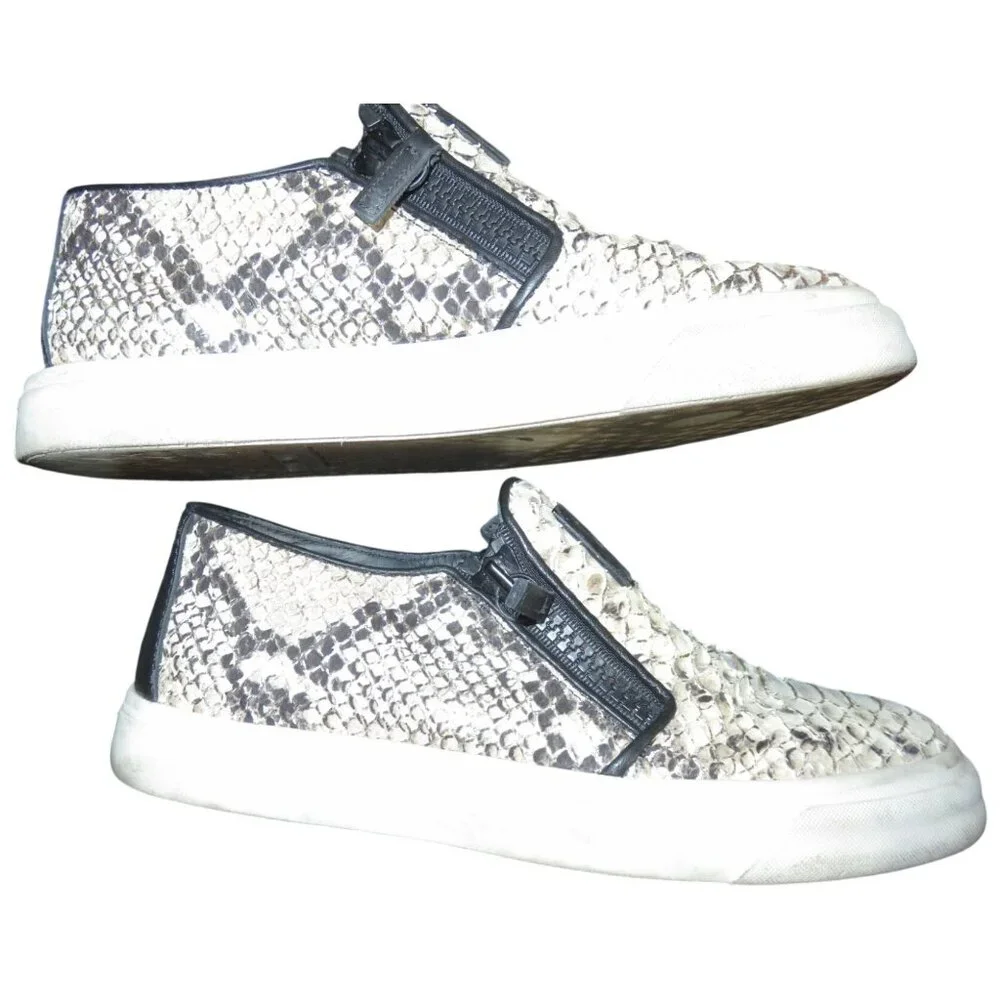 Giuseppe Zanotti Python Embossed Italian Leather Devon Skate Shoes Sneakers 38 o